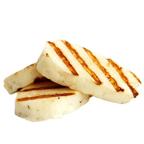 slices of grilled halloumi cheese