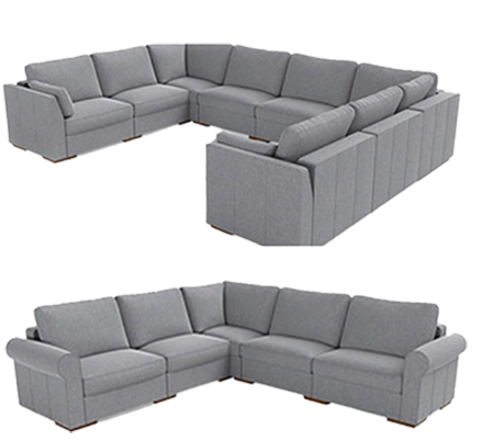 a light grey modular sofa